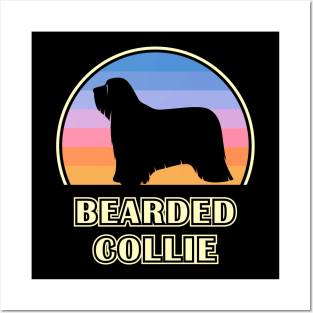 Bearded Collie Vintage Sunset Dog Posters and Art